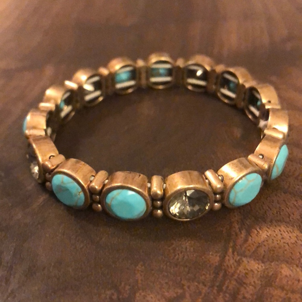 LOFT Stretch bracelet turquoise and gray